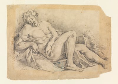 Desenho, Baco dormindo (segundo Poussin), 1886-92 de Leon Dabo