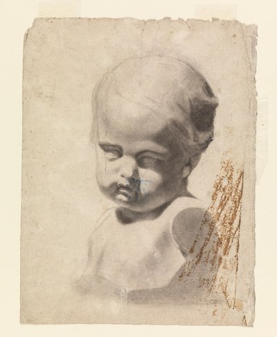 Desenho, Estudo de um busto de criança (a partir de um molde de gesso), 1881-92 de Leon Dabo