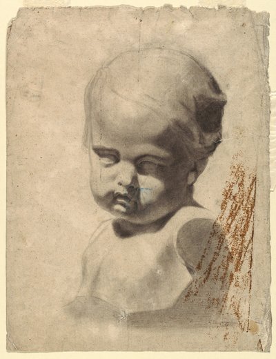 Desenho, Estudo de um busto de criança (a partir de um molde de gesso), 1881-92 de Leon Dabo