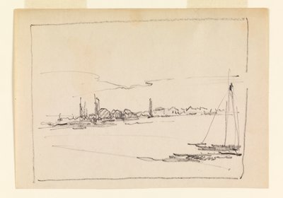 Paisagem com veleiro de Leon Dabo