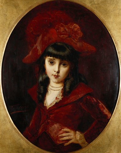 O vestido vermelho, 1881 de Leon Herbo