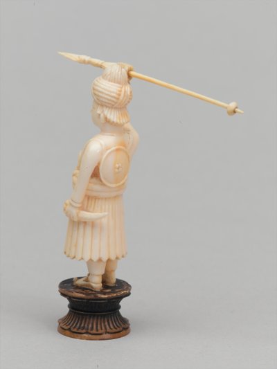 Peão preto, peça de xadrez, Índia, 1820 cerca de Leon Hornecker