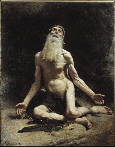 Job - Pintura por Leon Bonnat (1833-1922), óleo sobre tela de Leon Joseph Florentin Bonnat