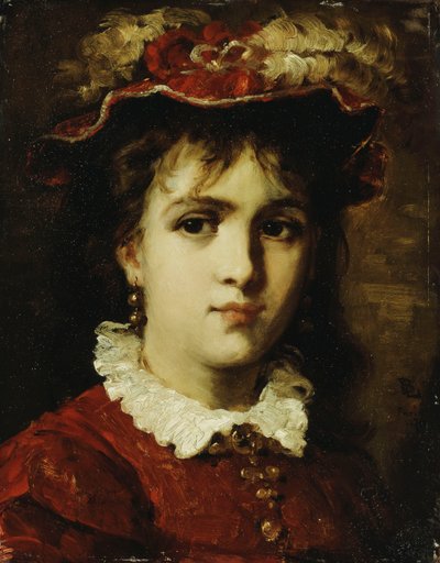 Retrato de uma jovem garota, 1876 de Leon Joseph Florentin Bonnat