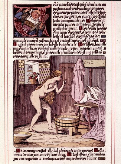 Ilustração do romance de Honore de Balzac "La Mye du Roy" de Leon Lebegue (1863-1944) de Leon Lebegue