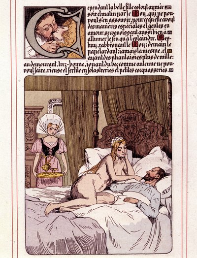 Ilustração do romance de Honore de Balzac "La Mye du Roy" de Leon Lebegue (1863-1944) de Leon Lebegue