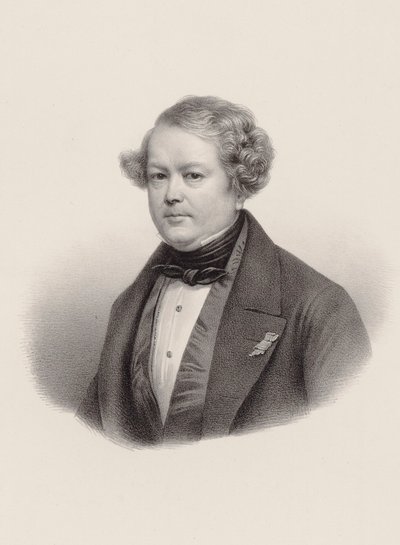 Retrato do compositor Auguste-Mathieu Panseron 1796-1859, 1850. de Leon Noel