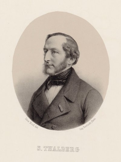 Retrato do pianista e compositor Sigismund Thalberg 1812-1871, ca 1860. de Leon Noel