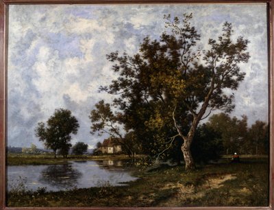 Landscape a la Mare Painting by Leon Richet (1847-1907) Colecção Privada do século XX de Leon Richet