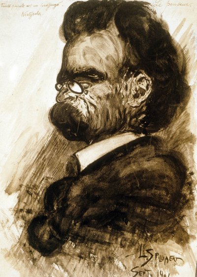 Friedrich Nietzsche (1844-1900) filósofo e poeta alemão gouache e tinta de porcelana de Leon Spilliaert 1901 de Leon Spilliaert