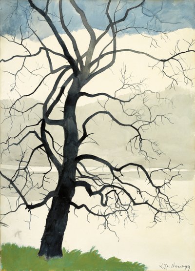 Árvore solitária na borda da lagoa de Leon Spilliaert