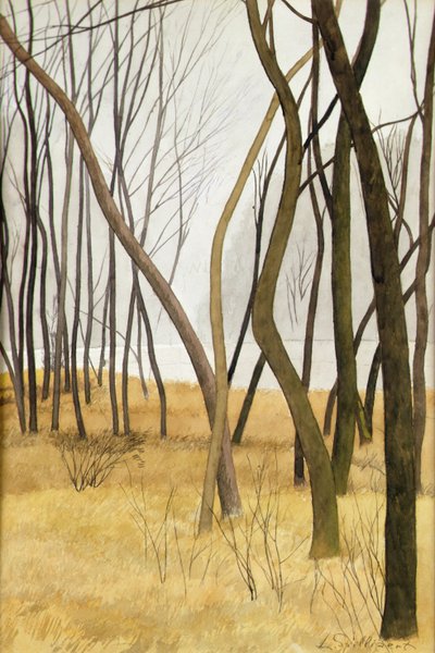 Árvores (aguarela e lápis sobre papel) de Leon Spilliaert