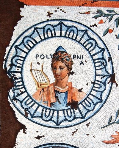 Polimnia, Musa da Canção Sagrada, Canto, Oratório e Retórica (gravação a cores) de Leon de (after) Laborde