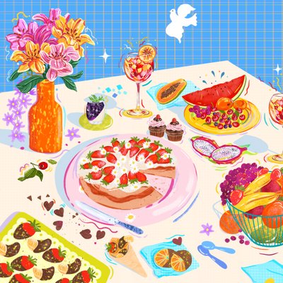 Doces prazeres, 2025 (digital) de Leona Tsiara