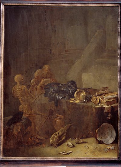 Vanitas (pintura sobre madeira de carvalho) de Leonaert Bramer