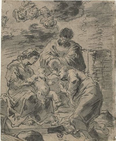 O casamento místico de Santa Catarina de Leonard Bramer