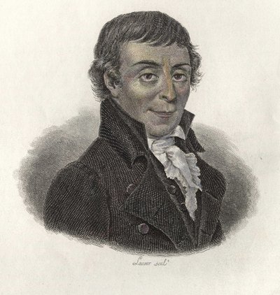 Retrato de Abbe Gaultier (1746-1818), professor e metodologista do ensino geral francês. Em "Retratos de Homens Úteis". de Leonard Gaultier