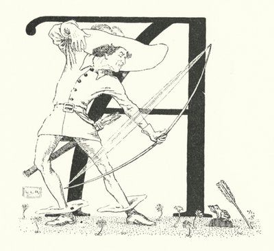 A foi um arqueiro e disparou contra um sapo (gravura) de Leonard Leslie Brooke