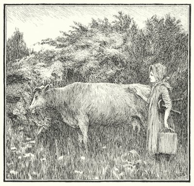 Cushy cow bonny, solta o teu leite (gravura) de Leonard Leslie Brooke