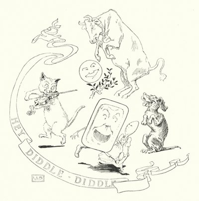 Ei! diddle, diddle, o gato e o violino (gravura) de Leonard Leslie Brooke