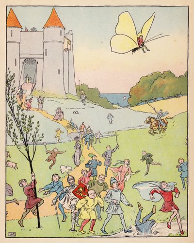 Ilustração para Tom Thumb (litografia a cores) de Leonard Leslie Brooke