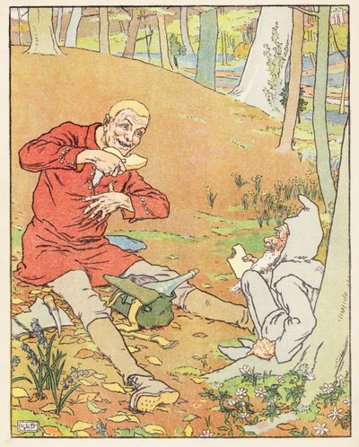 O Ganso de Ouro (litografia a cores) de Leonard Leslie Brooke