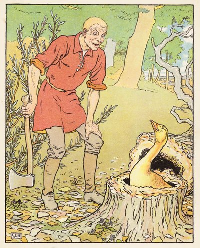 O Ganso de Ouro (litografia a cores) de Leonard Leslie Brooke
