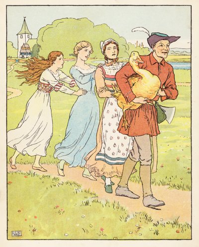 O Ganso de Ouro (litografia a cores) de Leonard Leslie Brooke