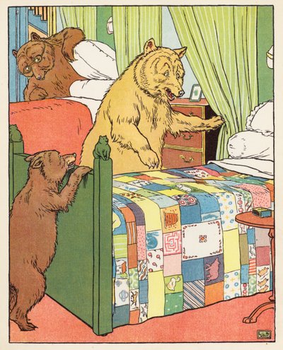 Os Três Ursos (litografia a cores) de Leonard Leslie Brooke