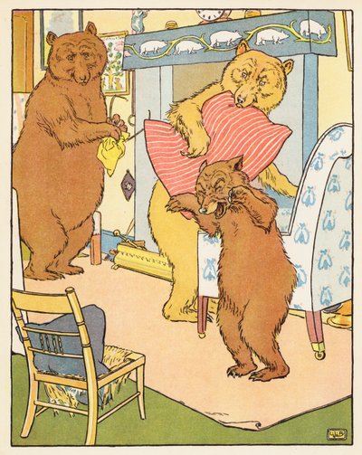 Os Três Ursos (litografia a cores) de Leonard Leslie Brooke