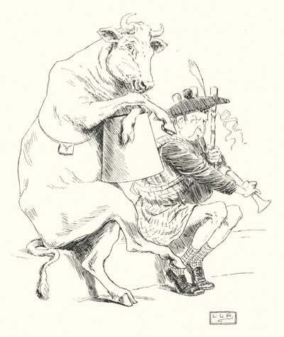 Havia um flautista, ele tinha uma vaca (gravura) de Leonard Leslie Brooke