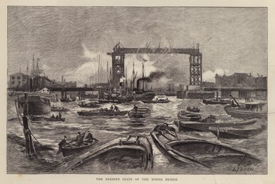 Ponte da Torre em construção, Londres de Leonard Patten