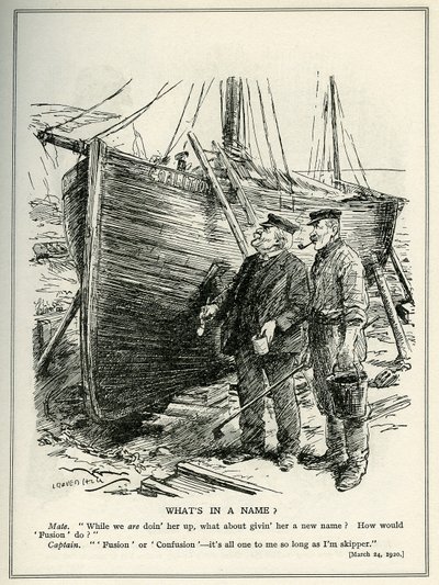 Lloyd George e o navio "Coalizão", 1920 de Leonard Raven Hill