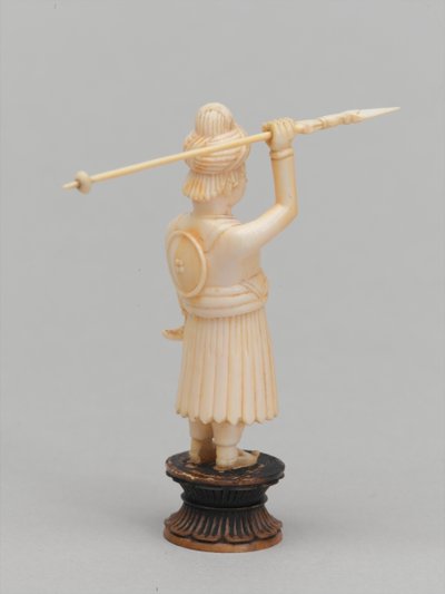 Peão preto, peça de xadrez, Índia, 1820 por volta de de Leonard Wells Volk