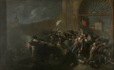 A morte de Daoíz em Monteleón Artillery Ground de Leonardo Alenza