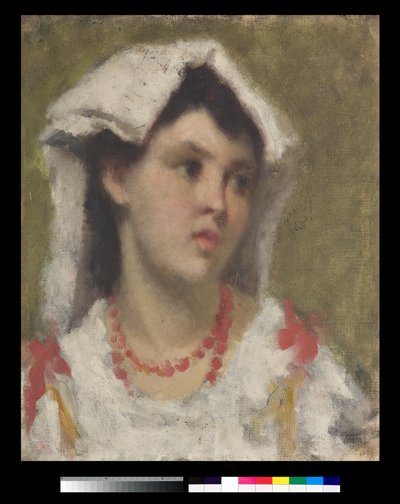 Retrato de uma jovem da Ciociaria, 1877 de Leonardo Bazzaro