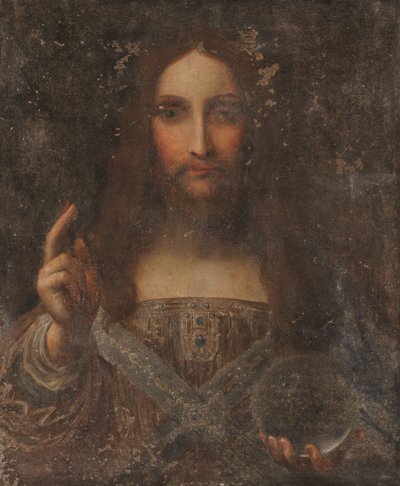 Salvator Mundi (óleo sobre tela) de Leonardo da (after) Vinci