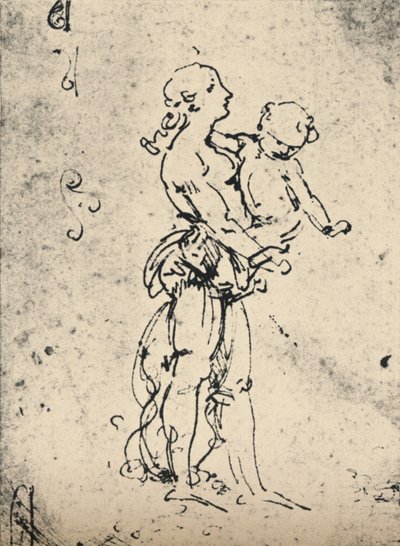 Uma mulher carregando um filho, c1481 1945 de Leonardo da Vinci