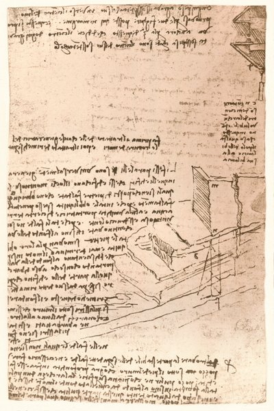 Desenho arquitetônico, c1472-c1519 1883 de Leonardo da Vinci