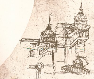 Arquitetura para castelos, c1472-c1519 1883 de Leonardo da Vinci