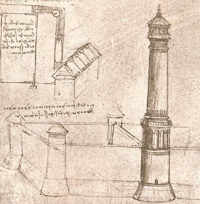 Arquitetura para castelos, c1472-c1519 1883 de Leonardo da Vinci