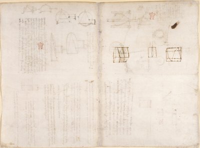 Arundel 263, f.130v, f.133 Página em branco com diagramas, de 