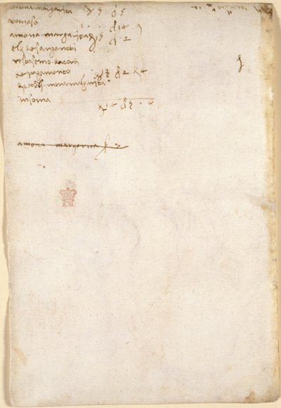 Arundel 263, f.149v, Tally of household bills (not in Leonardo