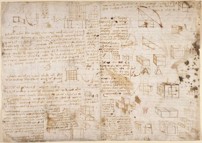Arundel 263, f.223v Notas e diagramas de 