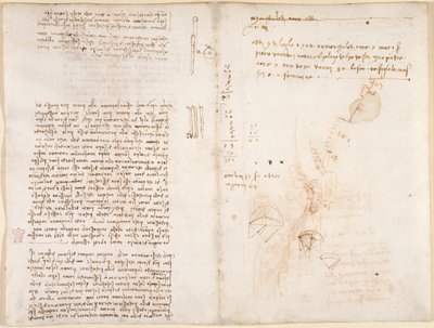 Arundel 263, f.277v, f.272 Notas e esboços sobre mecânica, do 