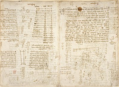 Arundel 263, f.280v, f.279 Notas, diagramas e cálculos matemáticos, intitulados 