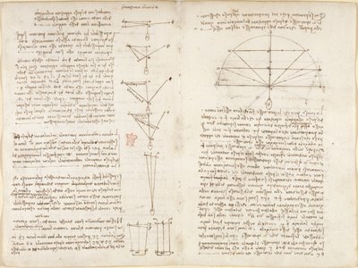 Arundel 263, f.6v, f.9 Notas e diagramas sobre mecânica, intitulados 