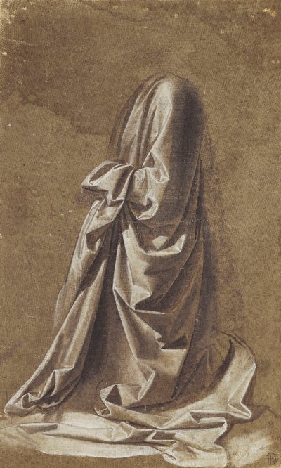 Estudo de cortinas para uma figura ajoelhada, de Leonardo da Vinci