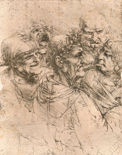 Desenho de caricaturas, c1472-c1519 1883 de Leonardo da Vinci