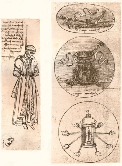 Desenhos de Bernardo di Bandino Baroncelli pendurados e emblemas, c1472-c1519 1883. de Leonardo da Vinci